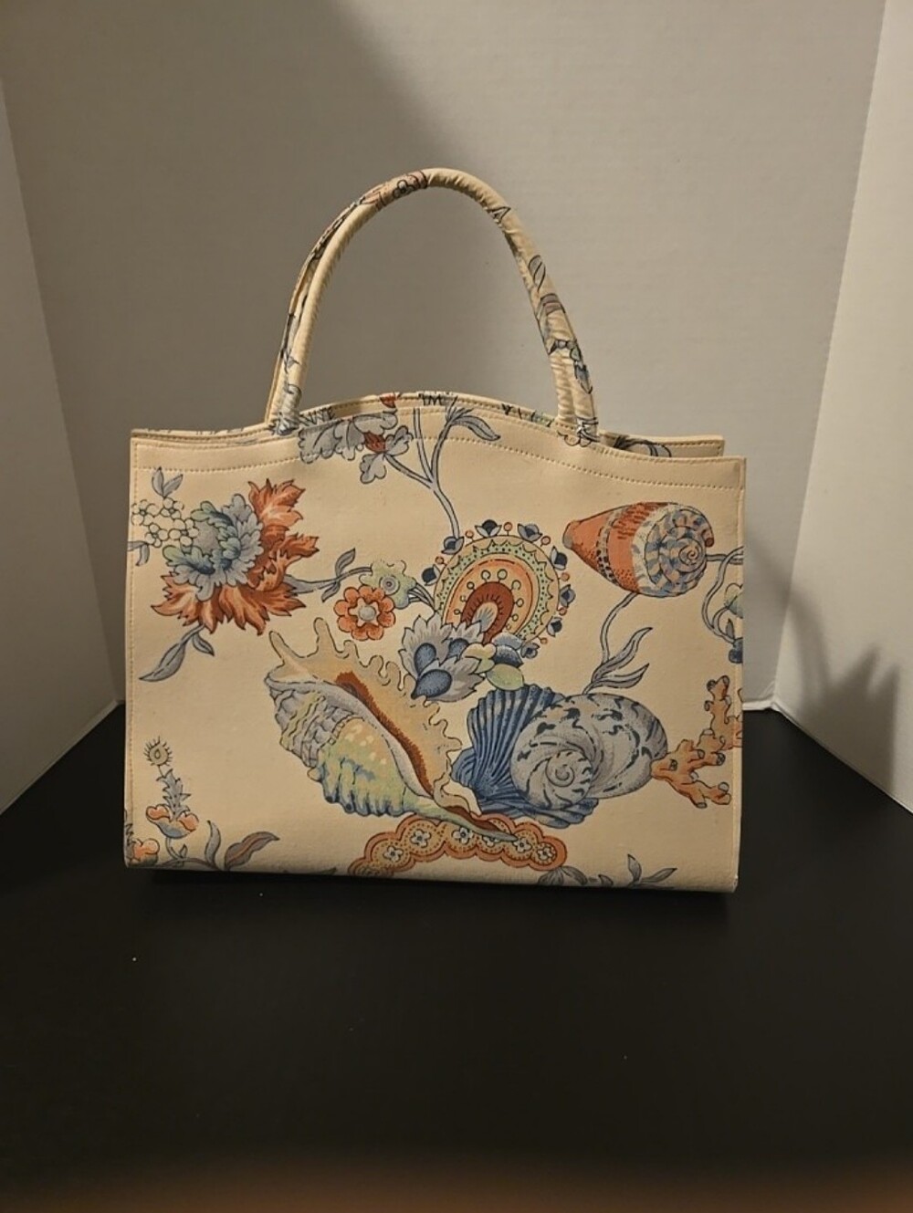 Vintage. Margaret Smith Gardiner Main. Top Handle Handbag Purse Sea Shells